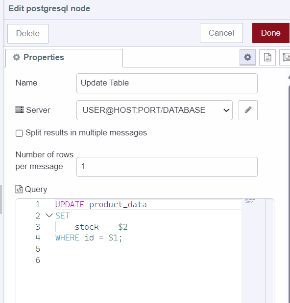 Updating product data to the database "Updating product data to the database"