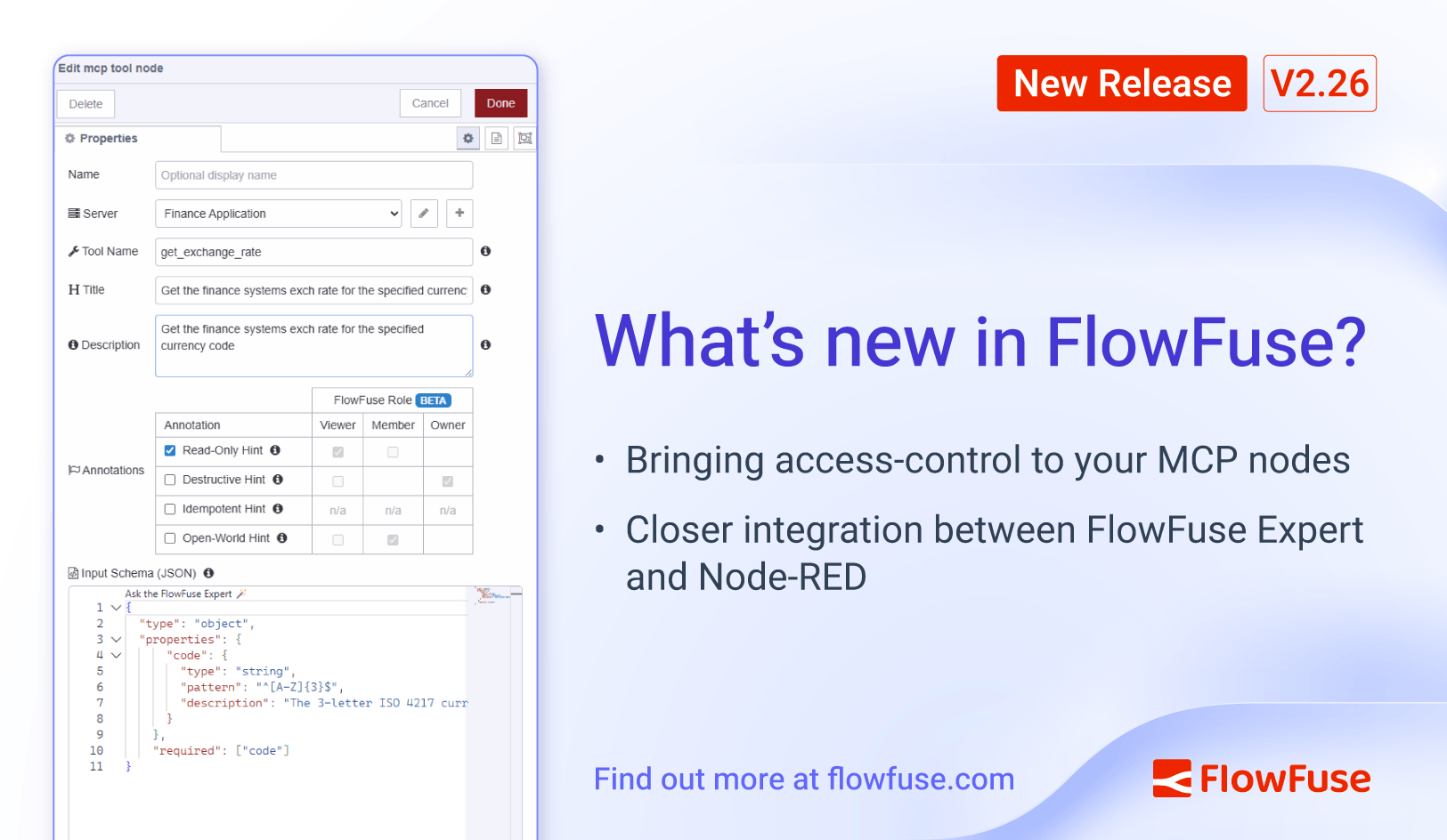 Image representing FlowFuse 2.26: Bringing access-controls to your MCP nodes